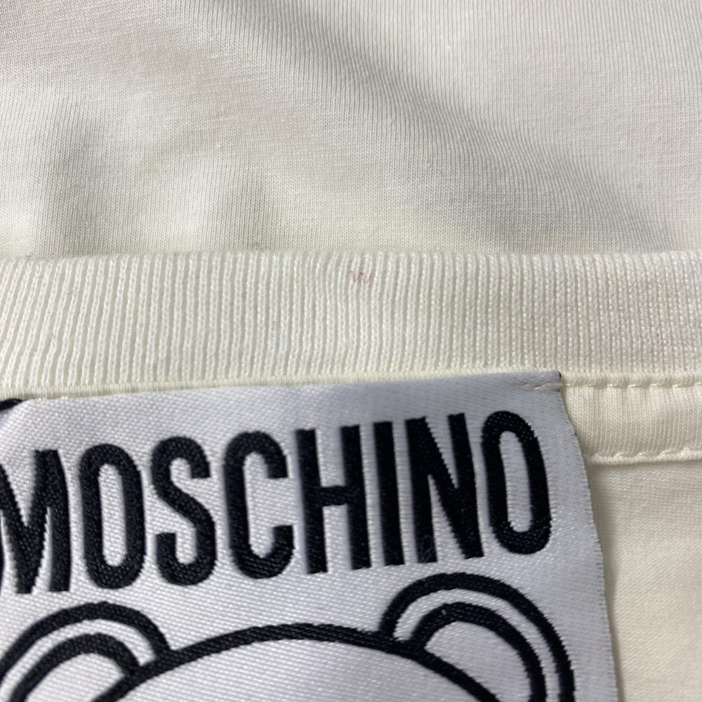 NWT Moschino TShirt Womens Small Cream Rhinestone Teddy Bear Short Sleeve Top - Picture 8 of 14